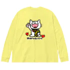 ❤Loveちゃんshop❤の/ HAPPYにゃんこ ビッグシルエットロングスリーブTシャツ