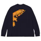 cuuyabowの横浜港 Orange Time Renewal Big Long Sleeve T-Shirt