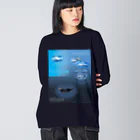 L_arctoaのイルカとクジラの違い ビッグシルエットロングスリーブTシャツ