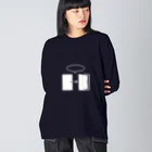 謎はないけど謎解き好きのお店のオープンザドア（白イラスト大） Big Long Sleeve T-Shirt