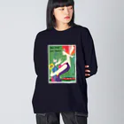 YS VINTAGE WORKSのドイツ国鉄 DB レディー２　日傘 ビッグシルエットロングスリーブTシャツ