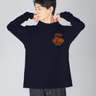 キッズモード某の武骨なバイクデザイン orange(前後pt） Big Long Sleeve T-Shirt