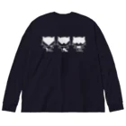 猫ねむりzzz..のハチワレにゃんこ後ろ姿三兄弟 Big Long Sleeve T-Shirt