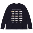 BowWoof Shopの【前面】シェルティ無防備な白文字系 Big Long Sleeve T-Shirt