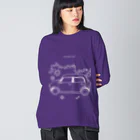 kazeou（風王）のDriving Now(もみじ)白 ビッグシルエットロングスリーブTシャツ