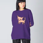 akane_art（茜音工房）のゆるチワワ（オレンジ） Big Long Sleeve T-Shirt