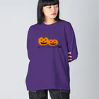 ぽまりにゃ庵のハロウィンかぼちゃンズ ビッグシルエットロングスリーブTシャツ