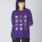 SU-KUのThe Zodiac of Fukushima(白抜き) Big Long Sleeve T-Shirt