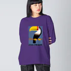 YS VINTAGE WORKSのチェコ　プラハ動物園　オニオオハシ Big Long Sleeve T-Shirt