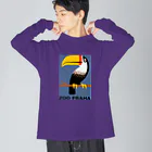 YS VINTAGE WORKSのチェコ　プラハ動物園　オニオオハシ Big Long Sleeve T-Shirt