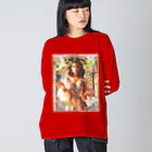 キキとココからのアールヌーボーの女神と戯れる天使たち Big Long Sleeve T-Shirt