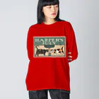 YS VINTAGE WORKSのNY Harper's 1898 ネコ2匹 ビッグシルエットロングスリーブTシャツ