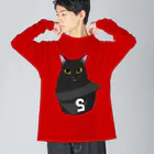 HIGH FIVE Shopのキャップに入るネコさん Big Long Sleeve T-Shirt