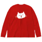 白猫堂ノスタルジックのでっかいしろねこ ビッグシルエットロングスリーブTシャツ