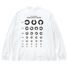 kg_shopの[☆両面] Visual Acuity Testing [ブラック] ビッグシルエットロングスリーブTシャツ