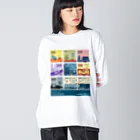 Teal Blue CoffeeのBest of Cafe music ビッグシルエットロングスリーブTシャツ