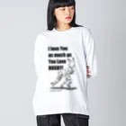 BeachBunnyのうさぎとねこ　ラグビーが好きなキミが好き Big Long Sleeve T-Shirt