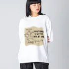 わんだーぱうだーの愛犬と一緒なら全てがよくなります！ ビッグシルエットロングスリーブTシャツ