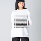 cooLunaのcolor bar - monochrome - ビッグシルエットロングスリーブTシャツ