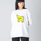 akane_art（茜音工房）のゆるチワワ（イエロー） Big Long Sleeve T-Shirt