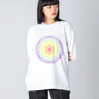  Pastel Design Art 天使のお部屋のフラワーオブライフ虹 Big Long Sleeve T-Shirt