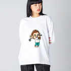 300YのMonkey golfer のもんごる君 Big Long Sleeve T-Shirt