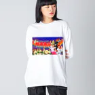 ハマダ ミノルの阿波踊り大会 ビッグシルエットロングスリーブTシャツ