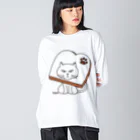 mkumakumaのにゃんこパン ビッグシルエットロングスリーブTシャツ