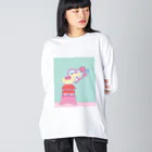 誘いのぷーちゃん・お化粧編 ビッグシルエットロングスリーブTシャツ