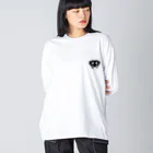 PugPug_SHOの黒パグ_シンプルver. ビッグシルエットロングスリーブTシャツ