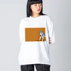 near-oneのくろしばのろくすけ（オツム） ビッグシルエットロングスリーブTシャツ