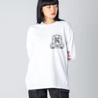 noir et blancheのnoir et blanche ブランドロゴ ビッグシルエットロングスリーブTシャツ