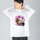 くぅTikTok猫部のTikTok猫部春バージョンロンＴ ビッグシルエットロングスリーブTシャツ