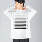 cooLunaのcolor bar - monochrome - ビッグシルエットロングスリーブTシャツ