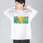 Akiss art ONLINE SHOPのあなたと見つめ合う ビッグシルエットロングスリーブTシャツ