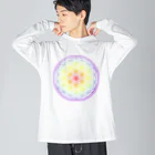  Pastel Design Art 天使のお部屋のフラワーオブライフ虹 Big Long Sleeve T-Shirt