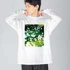 akane_art（茜音工房）の癒しの風景（シャスタデイジー） Big Long Sleeve T-Shirt