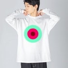 CORONET70のサークルa・ペパーミント・ショッキングピンク・ チョコ Big Long Sleeve T-Shirt