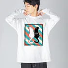 シロクマ商店のレトロねこちゃんズ Big Long Sleeve T-Shirt