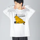 umbrella shopのデブトラちゃん モノクロ背景 Big Long Sleeve T-Shirt