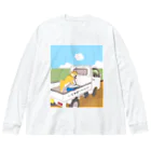 とやまソフトセンターの柴と軽トラ by O-chan ビッグシルエットロングスリーブTシャツ
