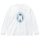 akane_art（茜音工房）のいきものイラスト（皇帝ペンギンの親子） Big Long Sleeve T-Shirt