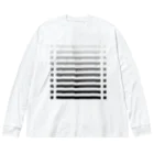 cooLunaのcolor bar - monochrome - ビッグシルエットロングスリーブTシャツ