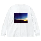 おかの近所の夕陽 ビッグシルエットロングスリーブTシャツ