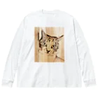 猫ねむりzzz..のスケッチ風の猫さん ビッグシルエットロングスリーブTシャツ