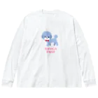 tomokomiyagamiのビションフリーゼ ブルー ビッグシルエットロングスリーブTシャツ