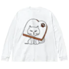 mkumakumaのにゃんこパン ビッグシルエットロングスリーブTシャツ