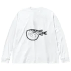 Vibin Designsのかわいい河豚 ラインアート  Big Long Sleeve T-Shirt