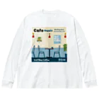 Teal Blue CoffeeのCafe music - Meeting place - ビッグシルエットロングスリーブTシャツ