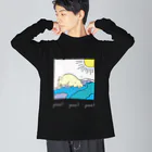 Futakawa Mayuのグッズショップのpool シロクマ 白文字 Big Long Sleeve T-Shirt